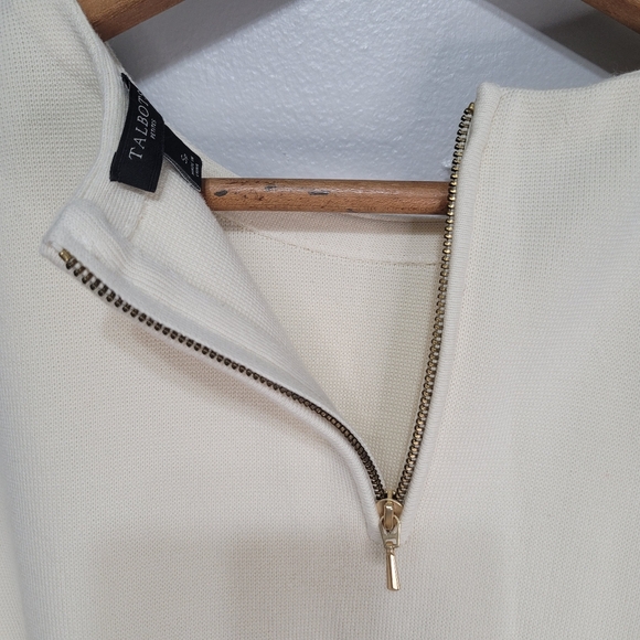 Talbots Petites Women's Ribbed Edge Knit Top Size Sp Cream Flawed - Picture 10 of 12